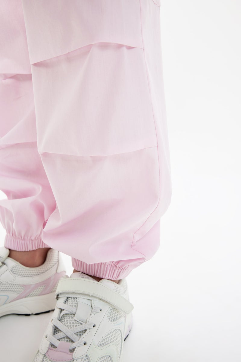 DeFacto Pink Girl Girl Parachute Cargo Cotton Trousers Casual - Image 5